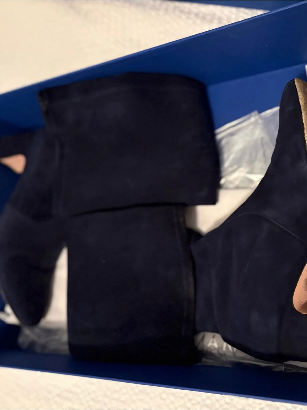 Stuart Weitzman Navy Suede Over-the-Knee Boots Size 7.0
